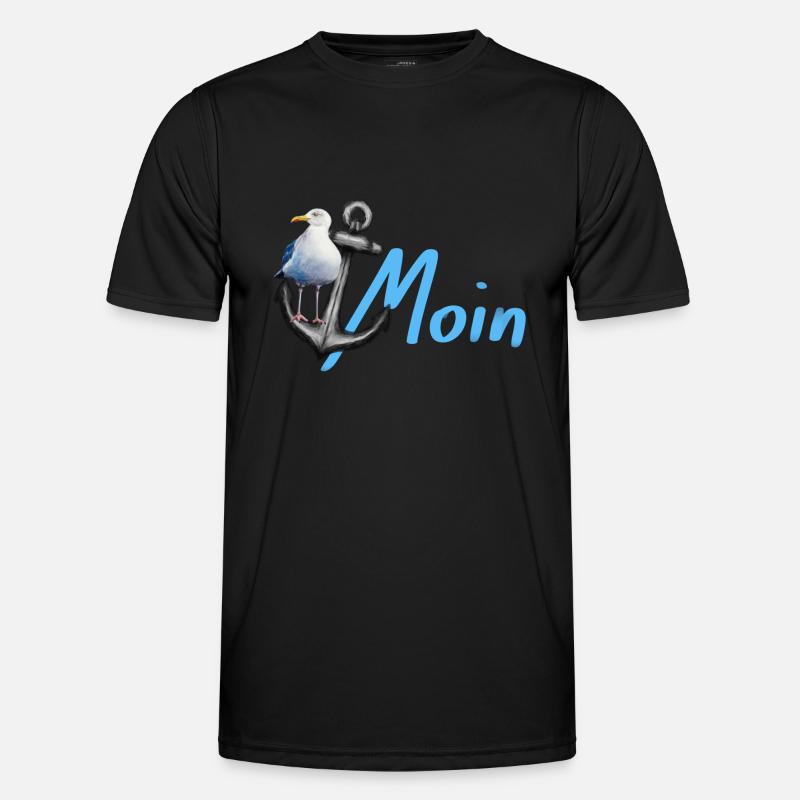 Möwe - Männer Funktions-T-Shirt - Schwarz