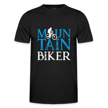Mountain bikers - Men's Functional T-Shirt - black - Front - AI Model Male 178 dark (178cm)
