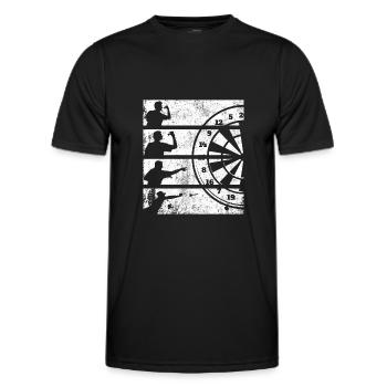 Gift saying darts litter skewer - Men's Functional T-Shirt - black - Front - AI Model Male 178 dark (178cm)