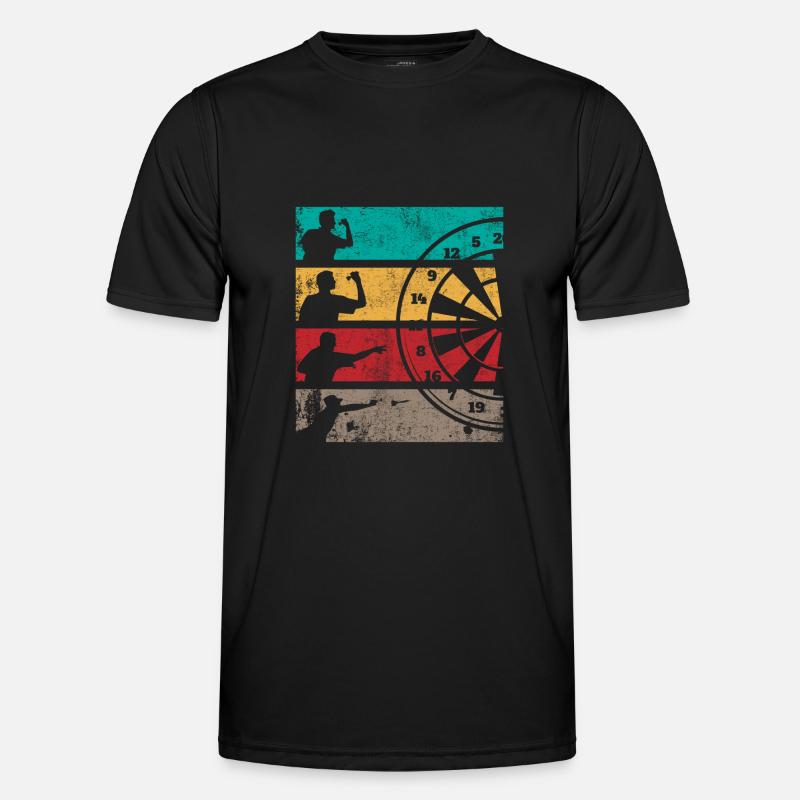 Geschenk Spruch Darts Wurfspieß - Männer Funktions-T-Shirt - Schwarz