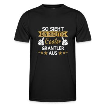 Granteln Grantler Bayern Spruch Schimpfen bayrisch - Männer Funktions-T-Shirt - Schwarz - Vorne - AI Model Male 178 dark (178cm)