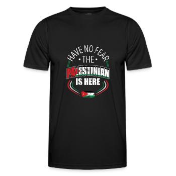 Don't be afraid, the Palestinian is here - Men's Functional T-Shirt - black - Front - AI Model Male 178 dark (178cm)
