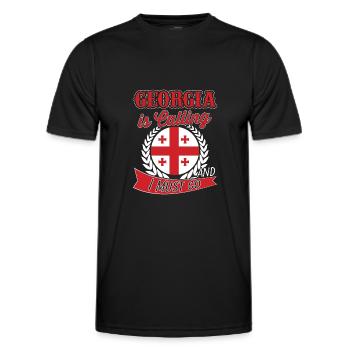 Georgia appelle et je dois partir - T-shirt sport Homme - noir - Devant - AI Model Male 178 dark (178cm)
