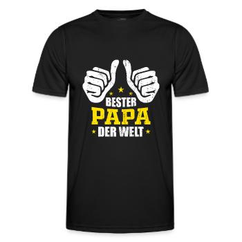 Bester Papa Der Welt Bester Papa - Männer Funktions-T-Shirt - Schwarz - Vorne - AI Model Male 178 dark (178cm)