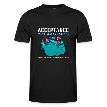 Acceptation pas sensibilisation - Autisme - T-shirt sport Homme - noir - Devant - AI Model Male 178 dark (178cm)