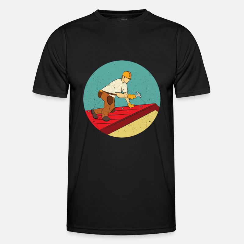 Dachdecker der einzig wahre Handwerker - Männer Funktions-T-Shirt - Schwarz
