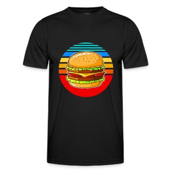 Burger Vintage Retro Fast Food - T-shirt sport Homme - noir - Devant - AI Model Male 178 dark (178cm)