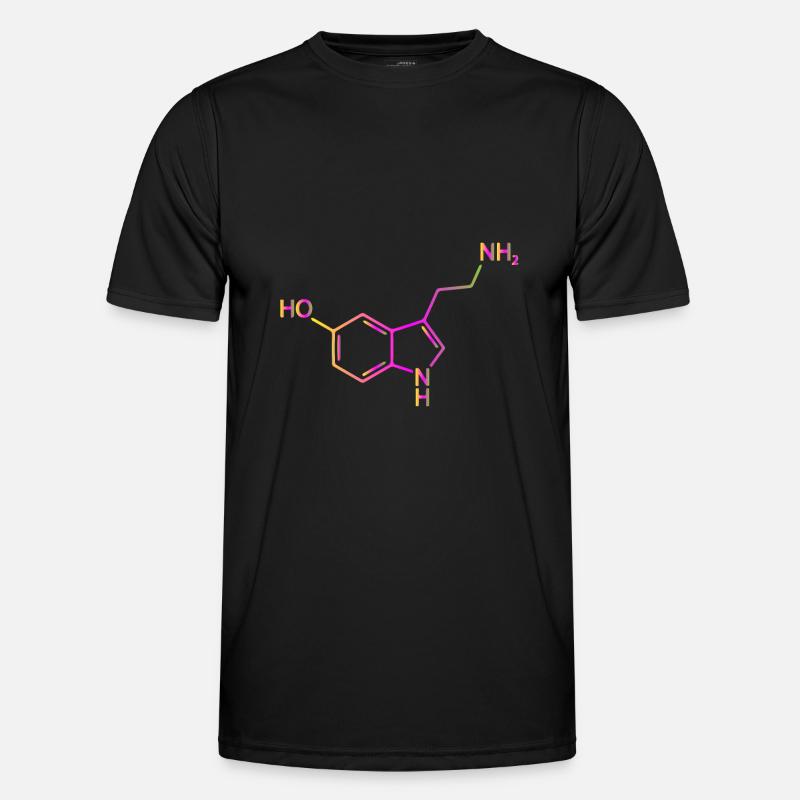 Serotonin Molekül Chemie Glück Geschenkidee Männer Funktions-T-Shirt