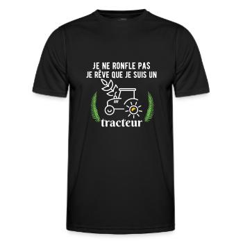 I don't snore I dream I'm a tractor - Men's Functional T-Shirt - black - Front - AI Model Male 178 dark (178cm)