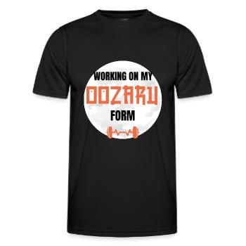 Working on my OOZARU Form Manga Fitness Geek - T-shirt sport Homme - noir - Devant - AI Model Male 178 dark (178cm)