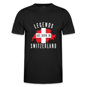 Switzerland - Men's Functional T-Shirt - black - Front - AI Model Male 178 dark (178cm)