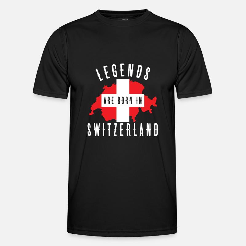 Schweiz - Männer Funktions-T-Shirt - Schwarz