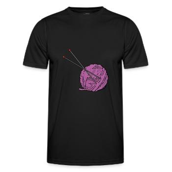 Pink knitting yarn - Men's Functional T-Shirt - black - Front - AI Model Male 178 dark (178cm)