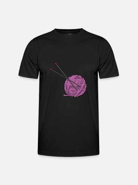 Pink knitting yarn - Men's Functional T-Shirt - black