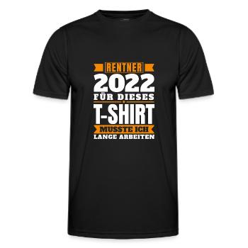 Rentner 2022 Rente und Pension Ruhestand Spruch - Männer Funktions-T-Shirt - Schwarz - Vorne - AI Model Male 178 dark (178cm)