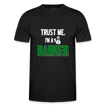 Banker Geschenk - Männer Funktions-T-Shirt - Schwarz - Vorne - AI Model Male 178 dark (178cm)
