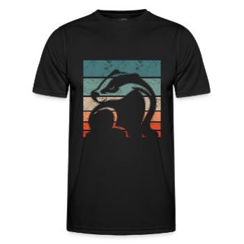 Retro Honigdachs Vintage Honigdachs - Männer Funktions-T-Shirt - Schwarz - Vorne - AI Model Male 178 dark (178cm)