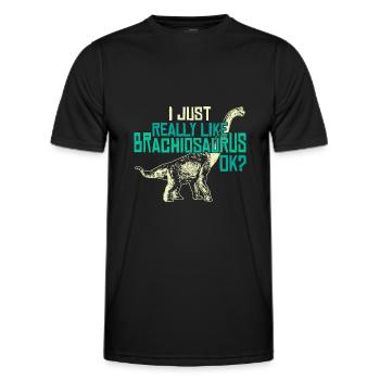 J’aime Juste les dinosaures - T-shirt sport Homme - noir - Devant - AI Model Male 178 dark (178cm)