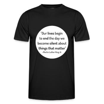 MLK Jr. Quote | Martin Luther King Jr. 2.0 - Men's Functional T-Shirt - black - Front - AI Model Male 178 dark (178cm)