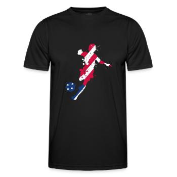 Football de l’équipe nationale américaine de football - T-shirt sport Homme - noir - Devant - AI Model Male 178 dark (178cm)
