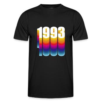 1993 Jahrgang Geburtsjahr - Männer Funktions-T-Shirt - Schwarz - Vorne - AI Model Male 178 dark (178cm)
