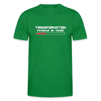 Transformation physique sport régime musculation - T-shirt sport Homme - vert - Devant - AI Model Male 178 dark (178cm)