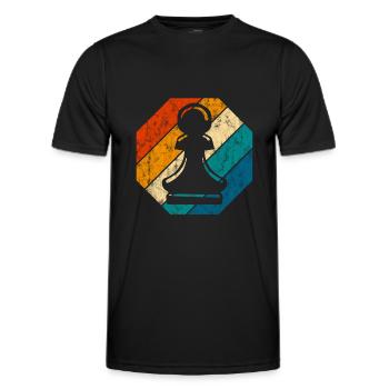 Échecs de jeu d’échecs de jeu d’échecs - T-shirt sport Homme - noir - Devant - AI Model Male 178 dark (178cm)
