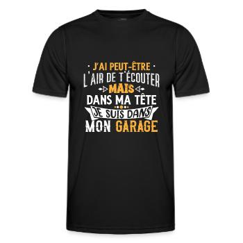 Mécanique bricolage humour passion, mécanicien - T-shirt sport Homme - noir - Devant - AI Model Male 178 dark (178cm)