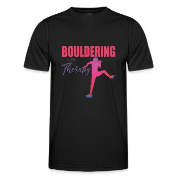 Bouldern - Männer Funktions-T-Shirt - Schwarz - Vorne - AI Model Male 178 dark (178cm)