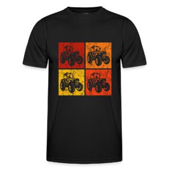 Farmer Tractor Retro Farm Tractors Tractors Tractors - Men's Functional T-Shirt - black - Front - AI Model Male 178 dark (178cm)