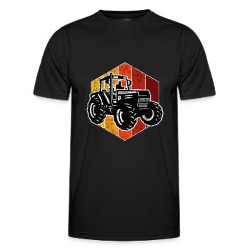 Farm Retro Bauer Tractor Tractors Tractors Tractors - Men's Functional T-Shirt - black - Front - AI Model Male 178 dark (178cm)