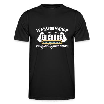 Régime sport musculation perte de gras humour - T-shirt sport Homme - noir - Devant - AI Model Male 178 dark (178cm)