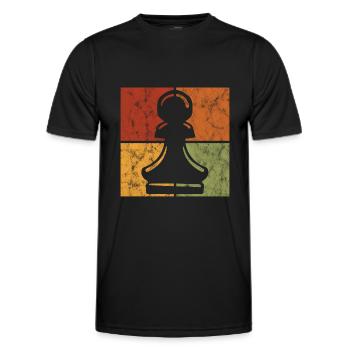 Schachmatt jeu d’échecs rétro jeu d’échecs - T-shirt sport Homme - noir - Devant - AI Model Male 178 dark (178cm)