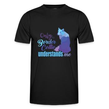 Border Collie - T-shirt sport Homme - noir - Devant - AI Model Male 178 dark (178cm)