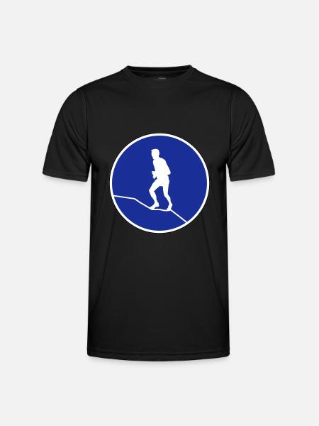 Bergläufer Verskehrsschild - Men's Functional T-Shirt - black