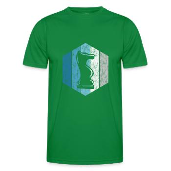 Schachspieler Schachmatt Retro Schachfigur Schach - Männer Funktions-T-Shirt - Kelly Green - Vorne - AI Model Male 178 dark (178cm)