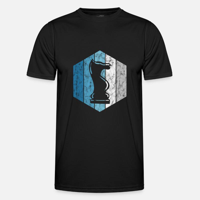 Échecs schachmatt rétro échecs échecs - T-shirt sport Homme - noir