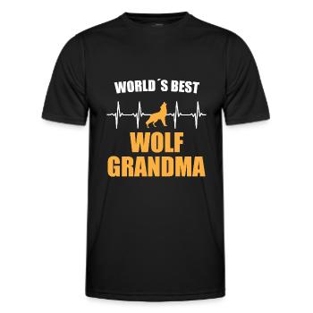 Wolf Grandma Heartbeat - Men's Functional T-Shirt - black - Front - AI Model Male 178 dark (178cm)
