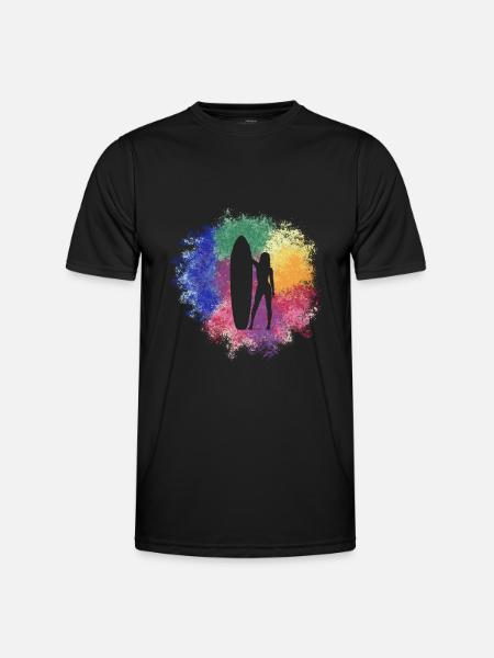 Surfeuse fille - T-shirt sport Homme - noir