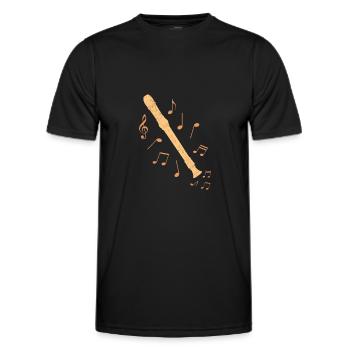 Soprano flûte à bec avec musique note idée cadeau - T-shirt sport Homme - noir - Devant - AI Model Male 178 dark (178cm)