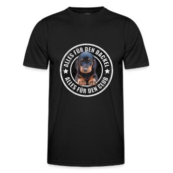 Dackel - Dachshund - Alles für den Dackel - Männer Funktions-T-Shirt - Schwarz - Vorne - AI Model Male 178 dark (178cm)