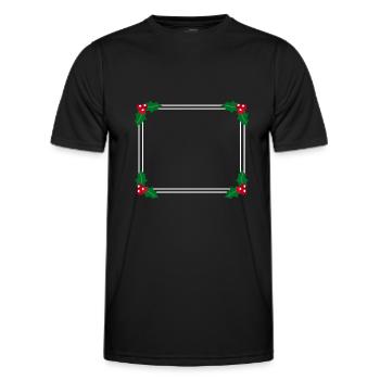 Frame with holly Winter Christmas - Men's Functional T-Shirt - black - Front - AI Model Male 178 dark (178cm)