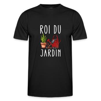 Roi du jardin. Cadeau pour passionnés de jardinage - T-shirt sport Homme - noir - Devant - AI Model Male 178 dark (178cm)