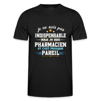 Pharmacien idée cadeau humour profession. - T-shirt sport Homme - noir - Devant - AI Model Male 178 dark (178cm)