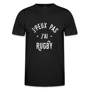 J'peux pas j'ai rugby - T-shirt sport Homme - noir - Devant - AI Model Male 178 dark (178cm)
