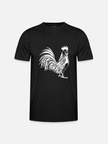 Hahn Gockel Tier - Männer Funktions-T-Shirt - Schwarz