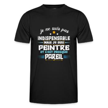 Peintre humour métier peinture, cadeau profession - T-shirt sport Homme - noir - Devant - AI Model Male 178 dark (178cm)
