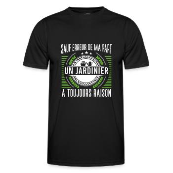 Idée cadeau jardinage, jardinier citation humour - T-shirt sport Homme - noir - Devant - AI Model Male 178 dark (178cm)