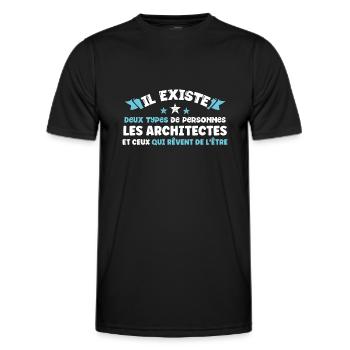 Architecte métier humour idée cadeau humoristique - T-shirt sport Homme - noir - Devant - AI Model Male 178 dark (178cm)