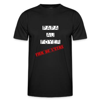 Papa au foyer, fier de l'être - T-shirt sport Homme - noir - Devant - AI Model Male 178 dark (178cm)